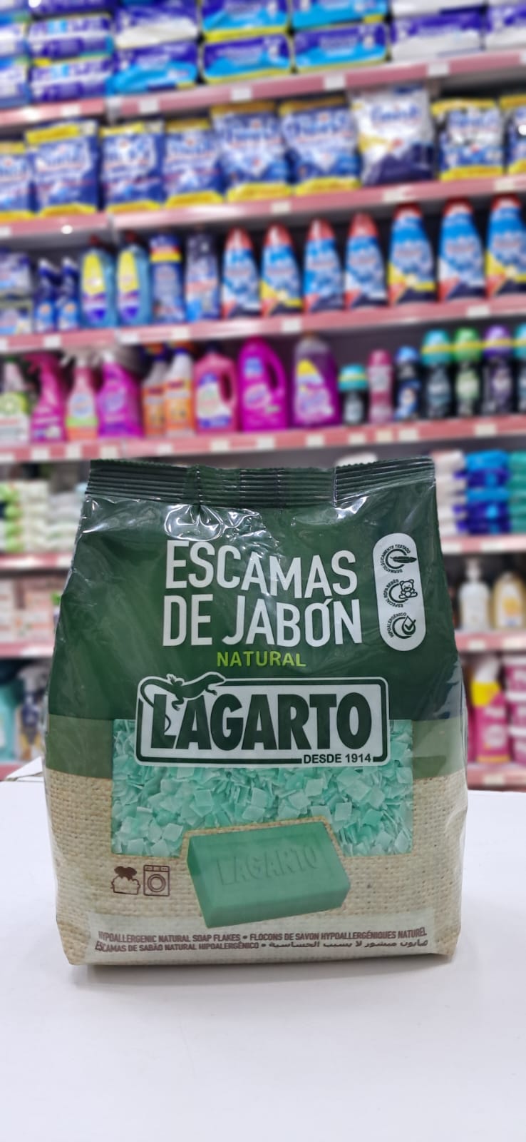 Lagarto paiellettes de savon
